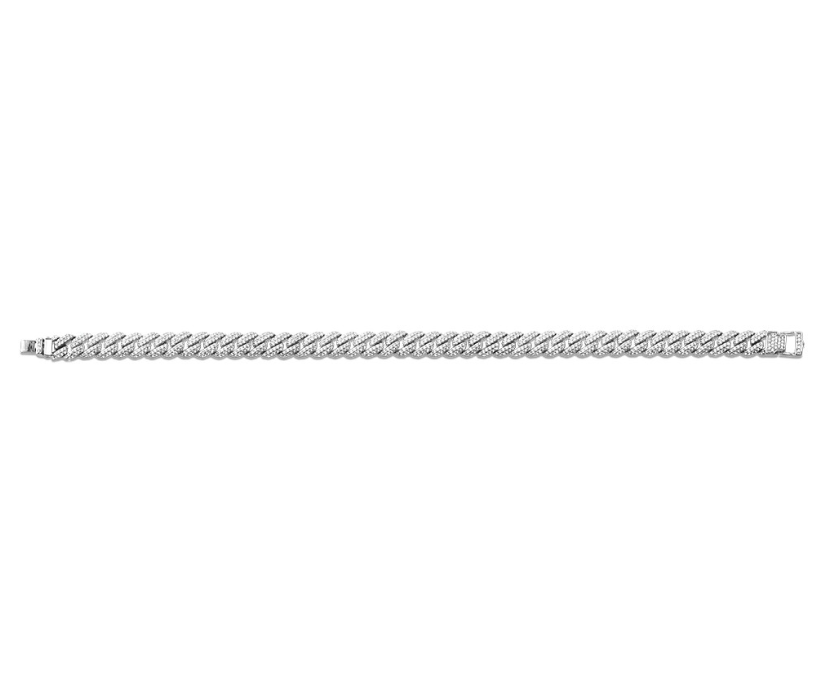14K White Gold Cuban Link-N-Love Pave-Set Diamond Bracelet (2.00 ct. or 3.00 ct.)
