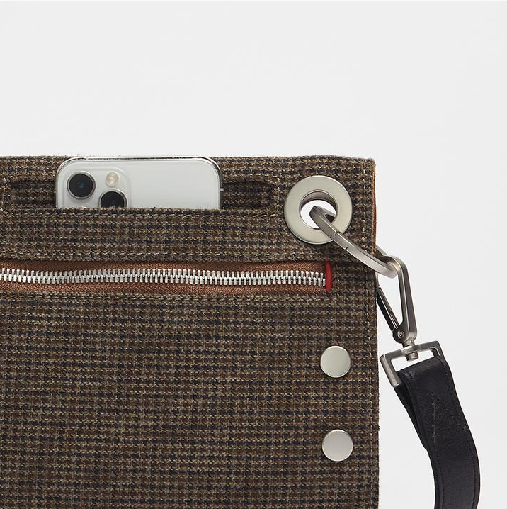 Load image into Gallery viewer, MONTANA REV SML Handbag in Edison Houndstooth/ Silver
