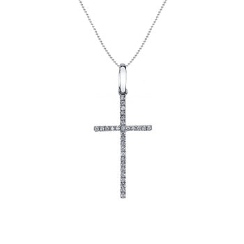 Load image into Gallery viewer, 14k Yellow or White Gold Diamond Cross Pendant
