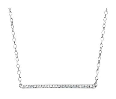 Load image into Gallery viewer, 14K White Gold Diamond Bar Necklace
