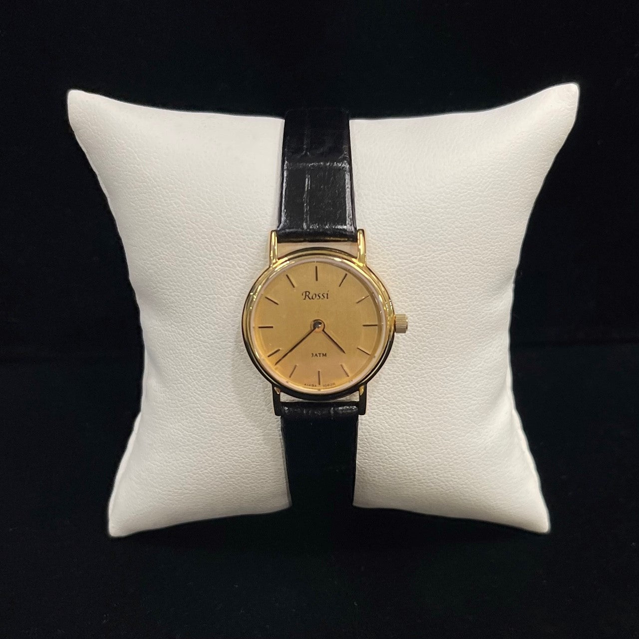 Rossi Ladies 14K Yellow Gold Watch with a Genuine Leather Strap