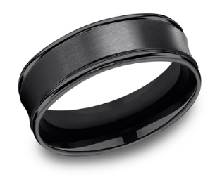 Benchmark 7.5mm Titanium Comfort Fit Wedding Band with Satin Finish Concave Center