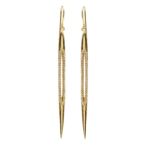 Load image into Gallery viewer, REBEL Long Bullet with Crystal Cutout Earrings
