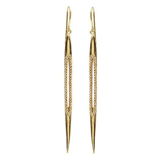 Load image into Gallery viewer, REBEL Long Bullet with Crystal Cutout Earrings
