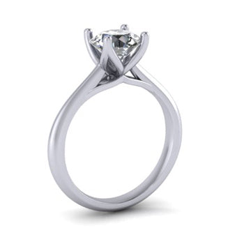 Load image into Gallery viewer, 14k White Gold Open Petal Solitaire Semi-Mount Engagement Ring
