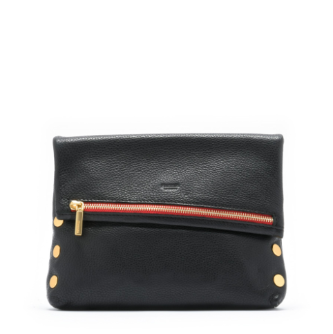 VIP MED Handbag in Black/Gold with Red Zip